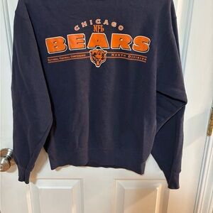 NFL Chicago Bears Navy and Orange Crewneck Sweater